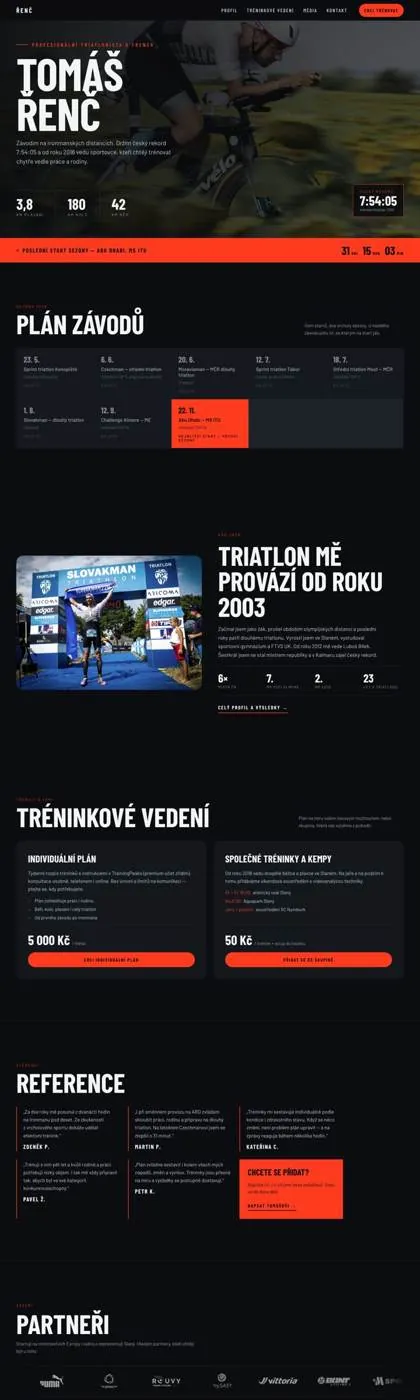 Úvodní stránka webu tomasrenc.cz